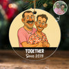 Caricature Couple Photo Personalized Acrylic Ornament, Funny Christmas Gift for him, Gift for her