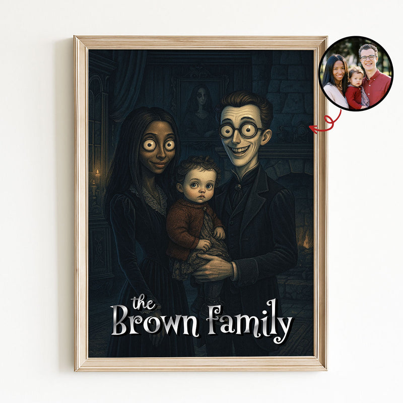 Custom Gothic Family Portrait from Photo - Personalized Poster