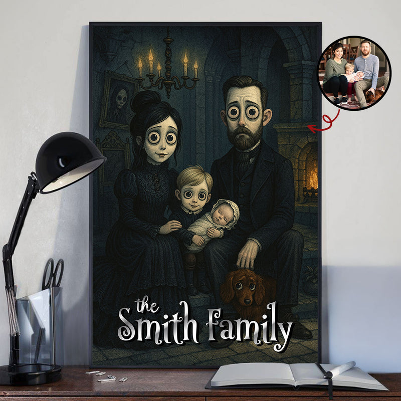 Custom Gothic Family Portrait from Photo - Personalized Poster