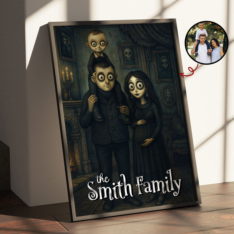 Custom Gothic Family Portrait from Photo - Personalized Poster