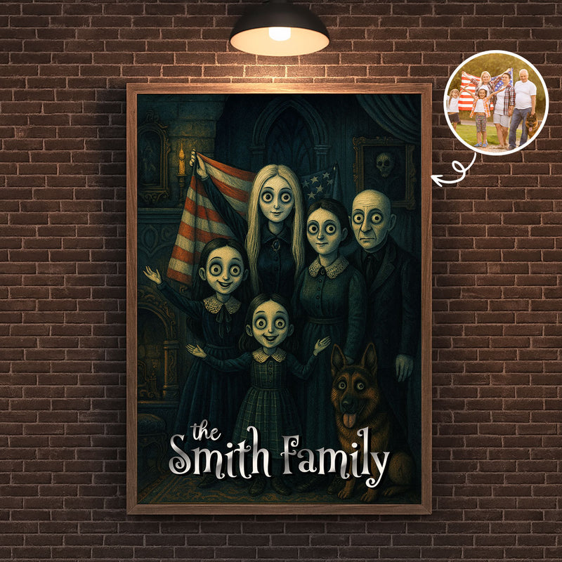 Custom Gothic Family Portrait from Photo - Personalized Poster