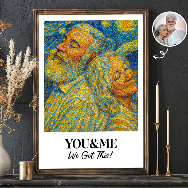 Couple You & Me We Got This Personalized Poster, Van Gogh Wall Art for Couples, Anniversary Gift for him, Gift for her