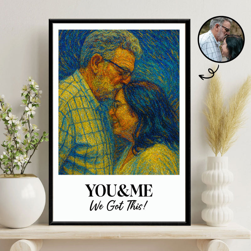 Couple You & Me We Got This Personalized Poster, Van Gogh Wall Art for Couples, Anniversary Gift for him, Gift for her