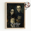 Custom Gothic Couple Portrait from Photo Personalized Poster, Halloween Decor for Couple