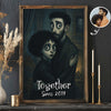 Custom Gothic Couple Portrait from Photo Personalized Poster, Halloween Decor for Couple