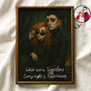 Custom Gothic Couple Portrait from Photo Personalized Poster, Halloween Decor for Couple