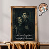 Custom Gothic Couple Portrait from Photo Personalized Poster, Halloween Decor for Couple
