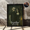 Custom Gothic Couple Portrait from Photo Personalized Poster, Halloween Decor for Couple