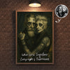 Custom Gothic Couple Portrait from Photo Personalized Poster, Halloween Decor for Couple