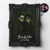 Custom Gothic Couple Portrait from Photo Personalized Poster, Halloween Decor for Couple