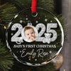 Custom Baby First Christmas Ornament 2025 Crystal Effect - Personalized Glass Ornament - Baby Keepsake Gift, Newborn Gift, Personalized Photo Ornament