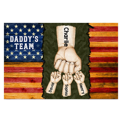 American Daddy‘s Team Fist Bump Personalized Horizontal Poster