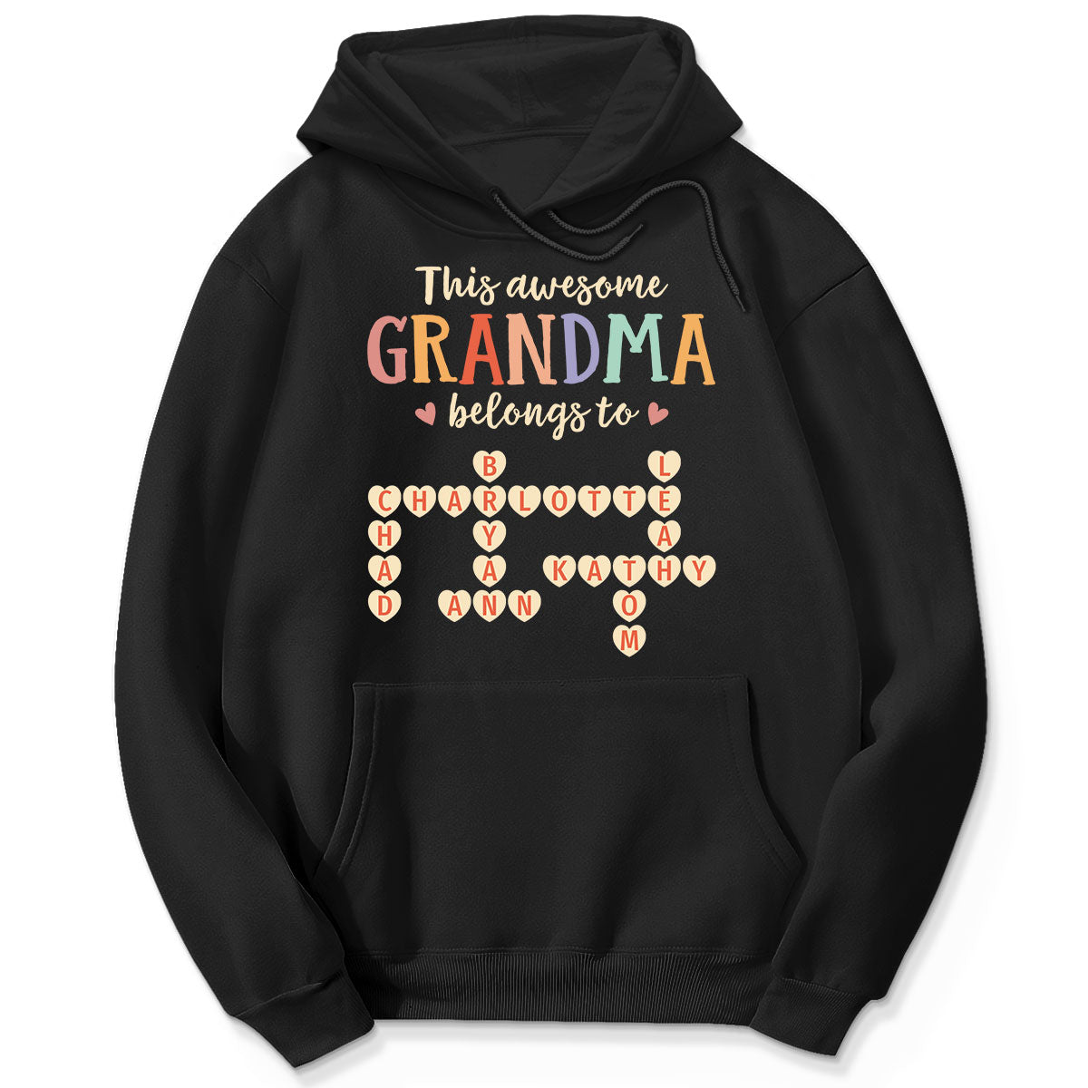 This Grandma Belongs To Grandkids Heart Crossword Puzzle Personalized Shirt