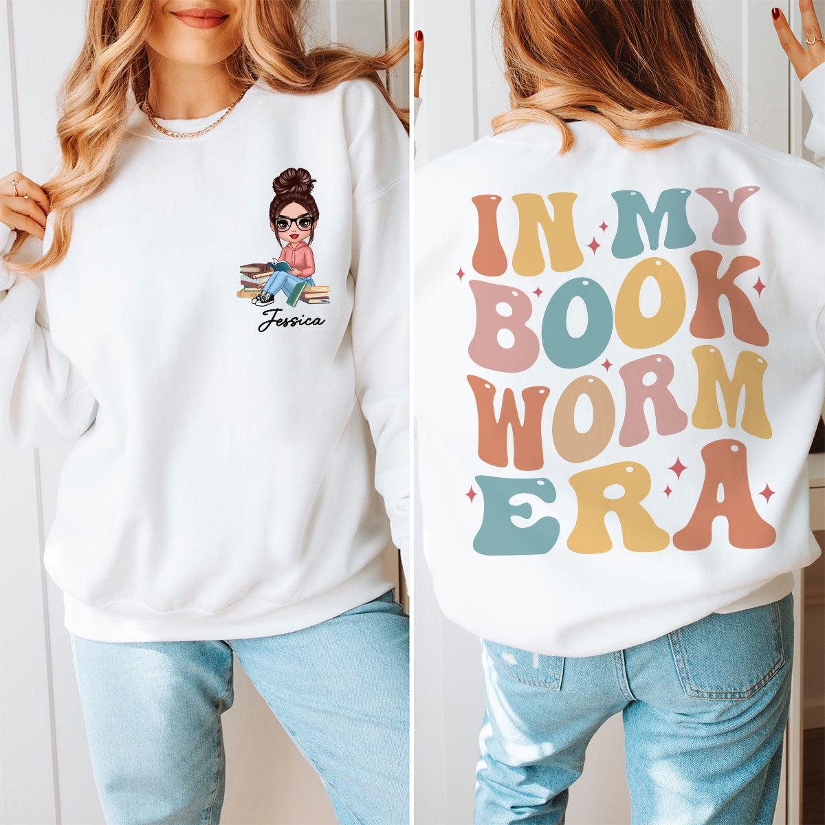 In My Bookworm Era Gift For Book Lover Reading Lover Personalized Double Sided Sweatshirt