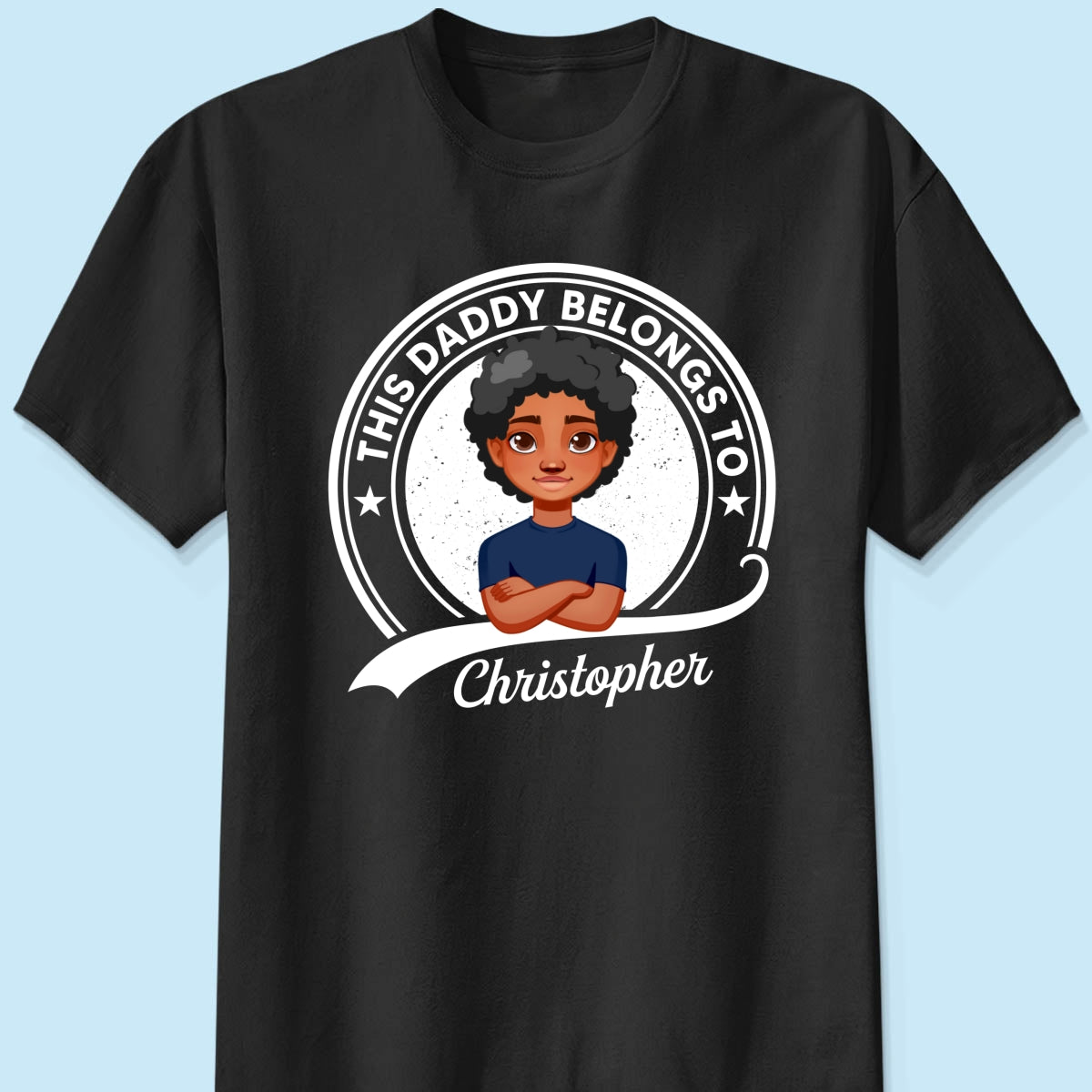 This Daddy Belongs To Retro Circle Personalized Shirt (Dark Color)