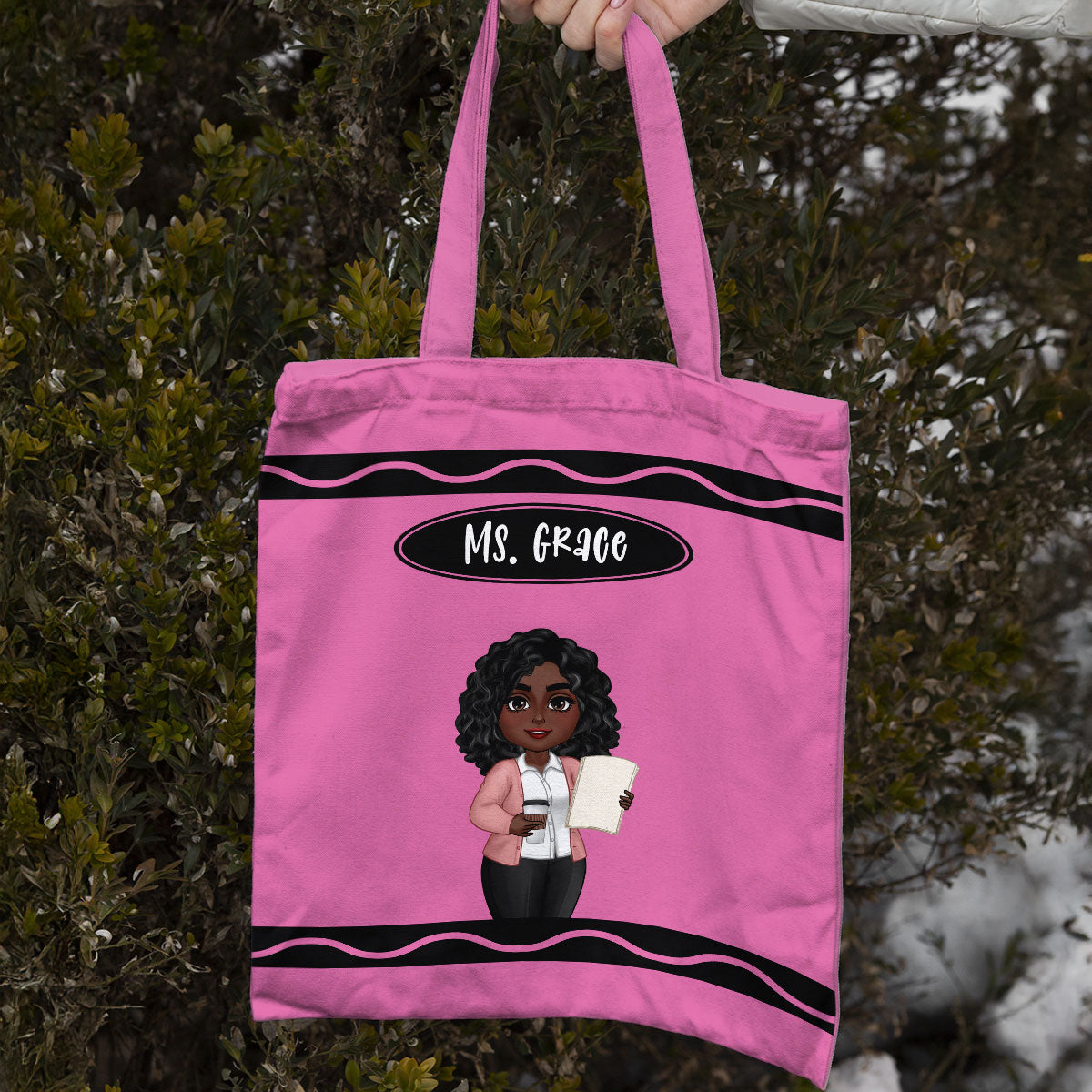 Teacher Crayon Personalized Tote Bag, Back To School Gift For Teacher