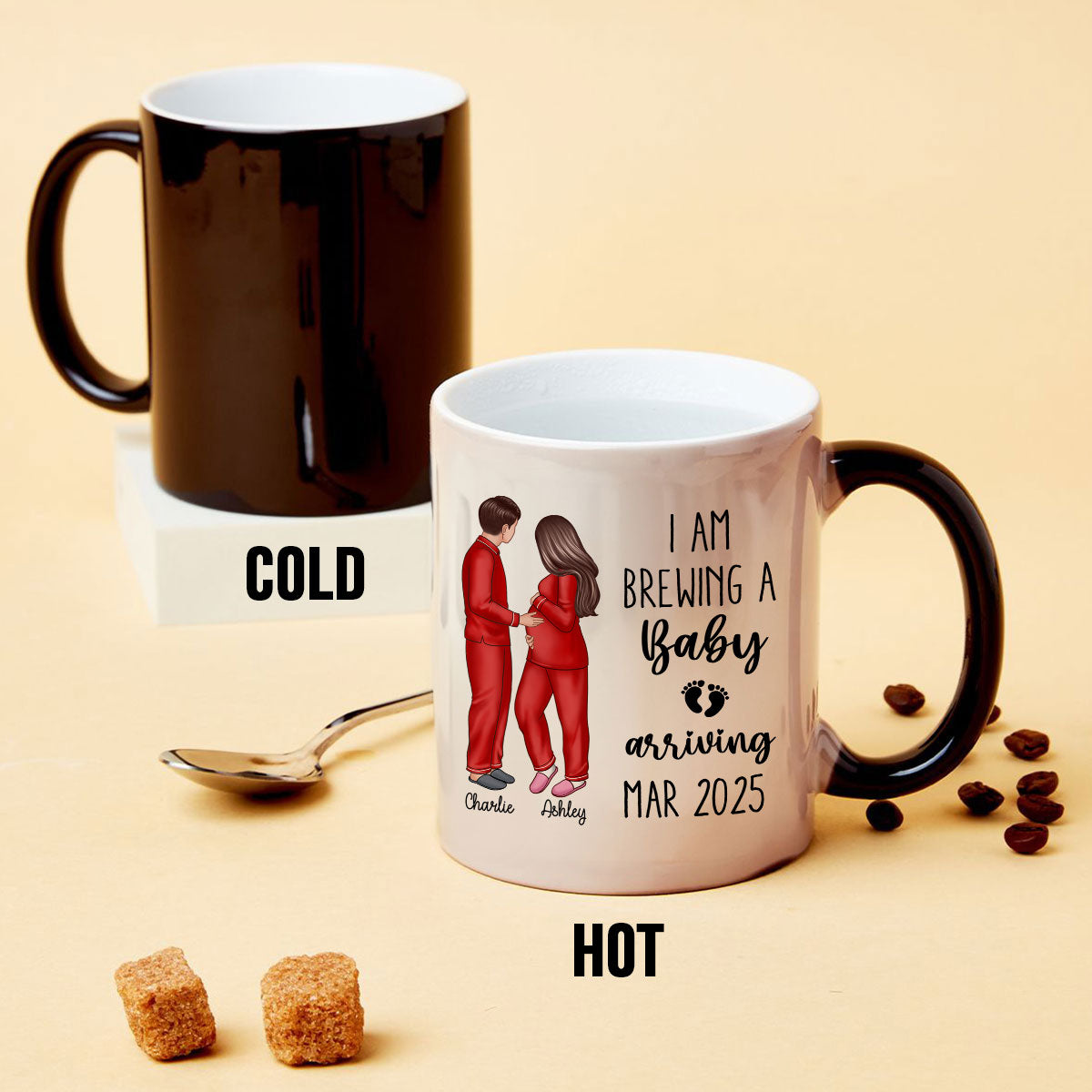 We’re Pregnant Secret Message, Hidden message Personalized Color Changing Mug, Pregnancy Reveal, Pregnancy Announcement, Baby Announcement