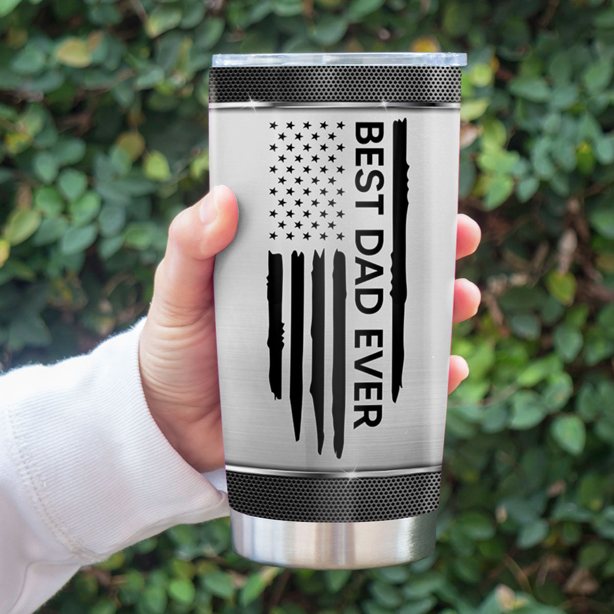 Best Dad Grandpa Papa Ever Nation Flag Fist Bumps Outline Personalized Tumbler