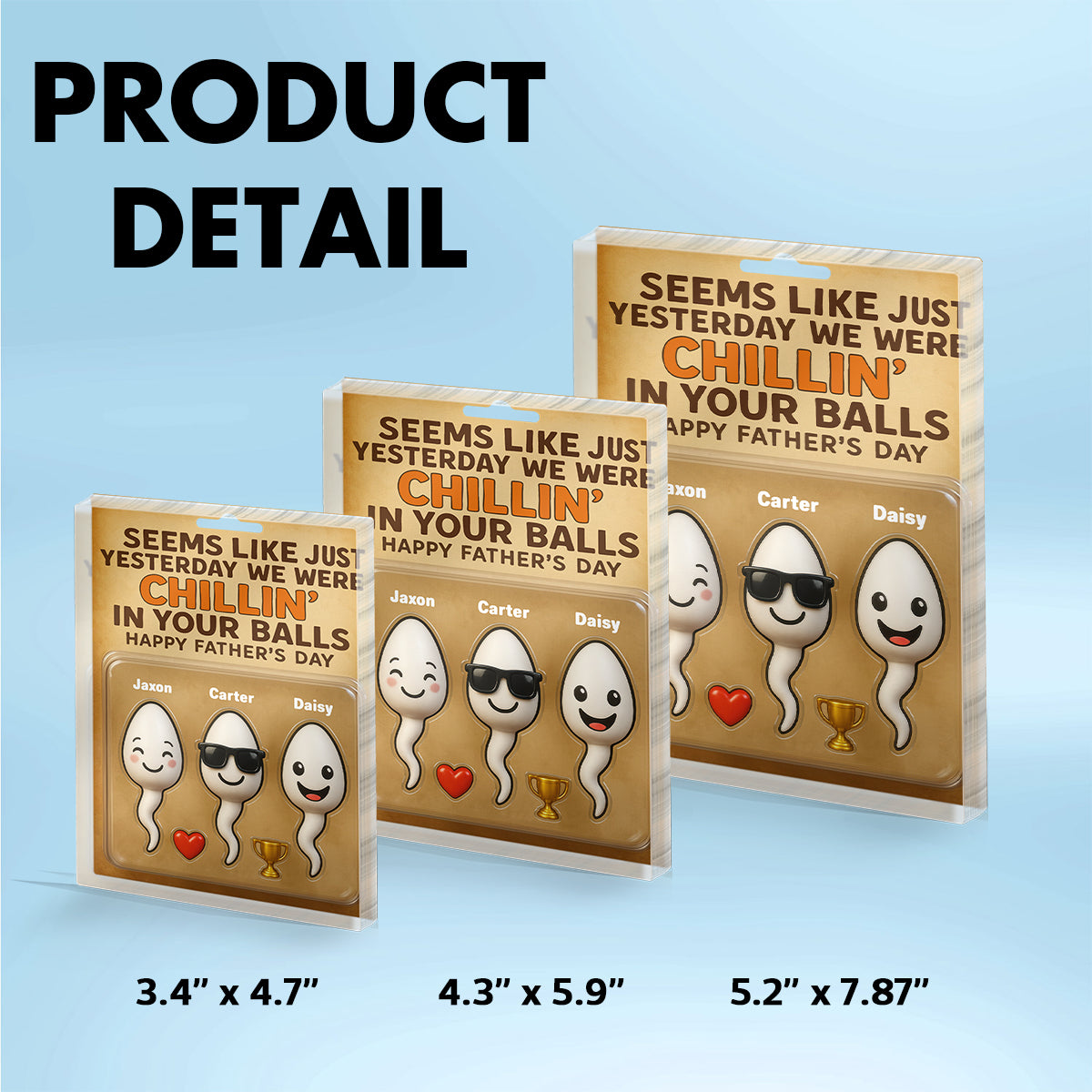 Seems Like We Were Chilling in your Balls Just Yesterday Dad, Customer Figure Personalized Acrylic Block Plaque, Father's Day Gift for Dad, Gift for Husband