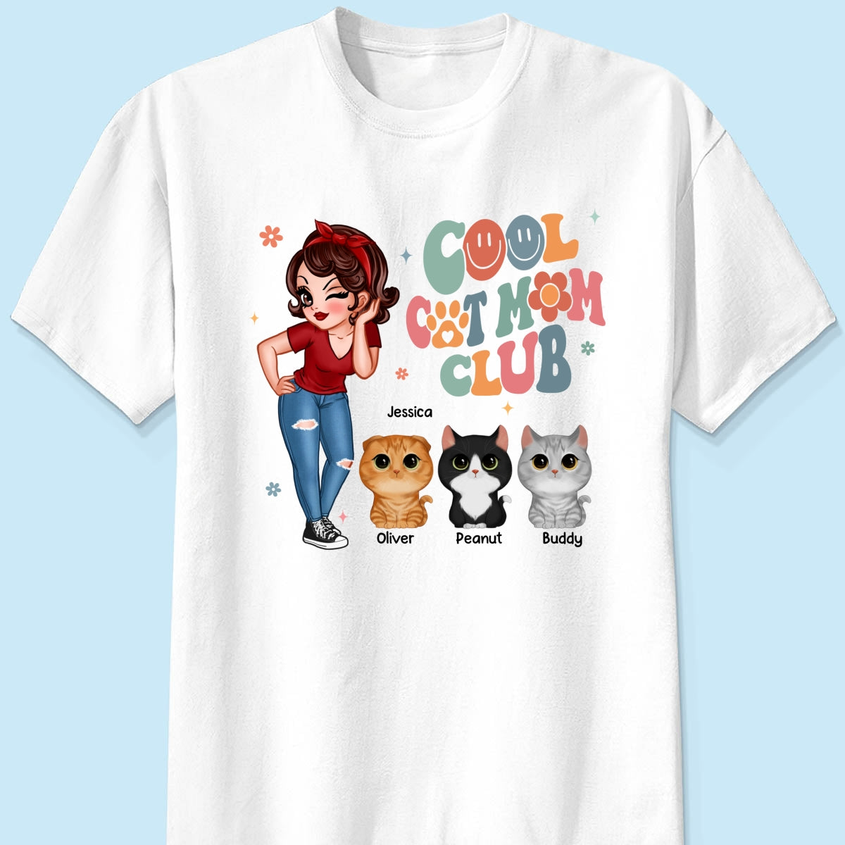 Cool Cat Mom Club Personalized Shirt
