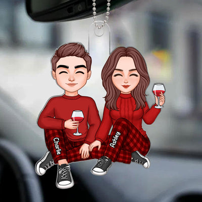 Cute Couple Gift For Him For Her Personalized Acrylic Car Hanger