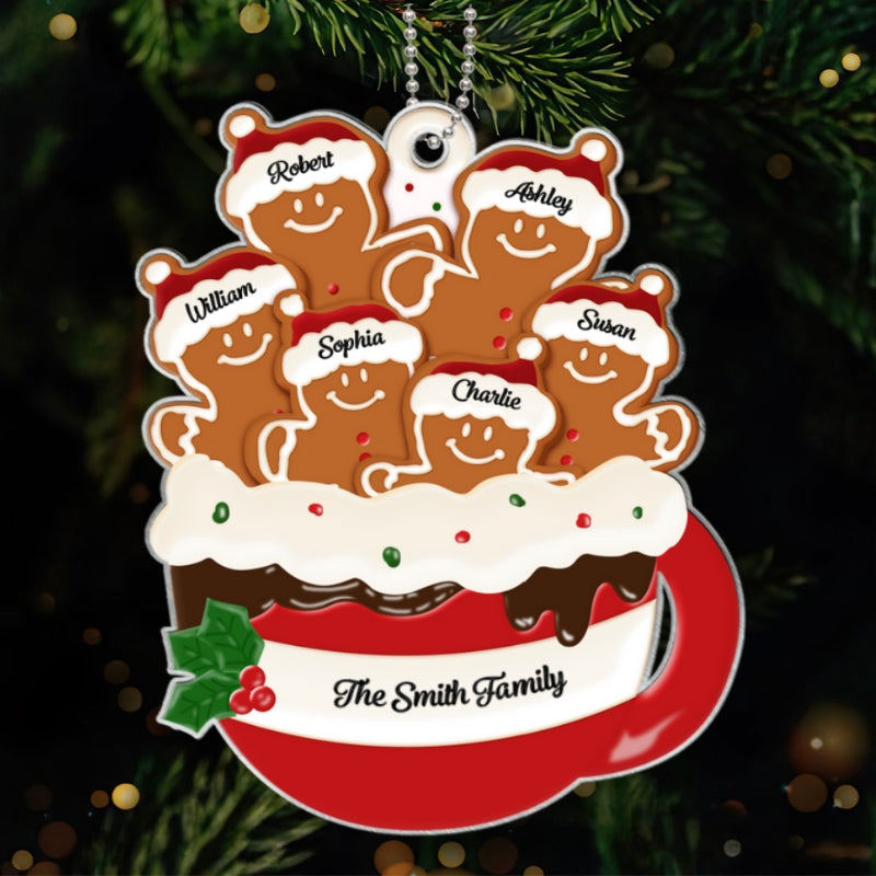 Personalized Gingerbread Christmas Ornament 2024, Custom Christmas Gift for Children, Grandchildren, Personalized Xmas Gift, Christmas Decor
