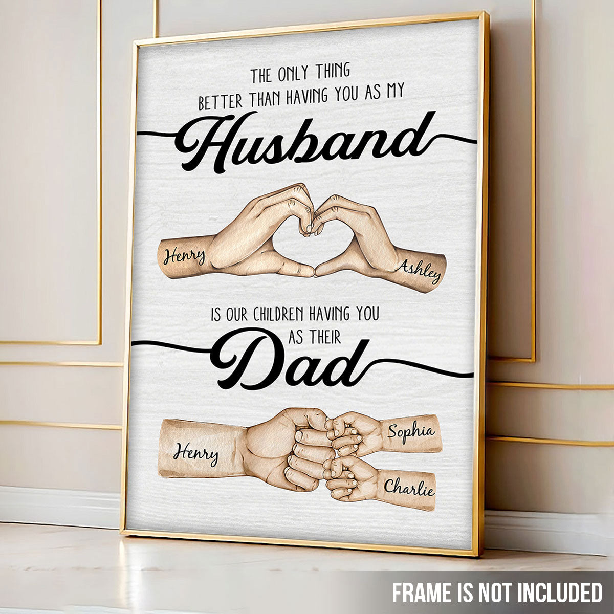 The Only Thing Better Husband Dad Hands - Personalized Poster - Gift For Dad, Gift For Husband, Gift For Grandpa