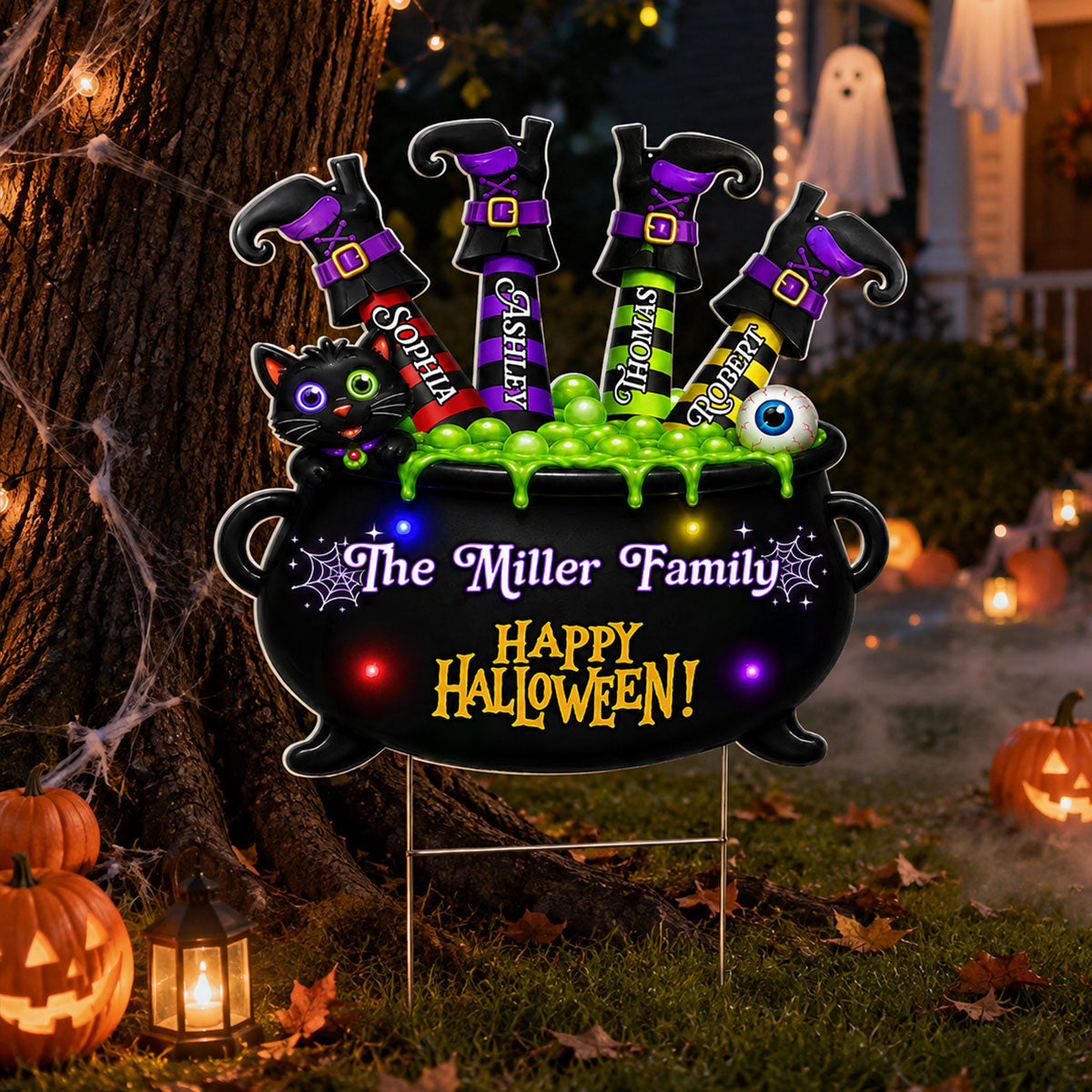 Trending Witch Legs - Personalized Yard Sign - Halloween Decoration For Family, Grandparents