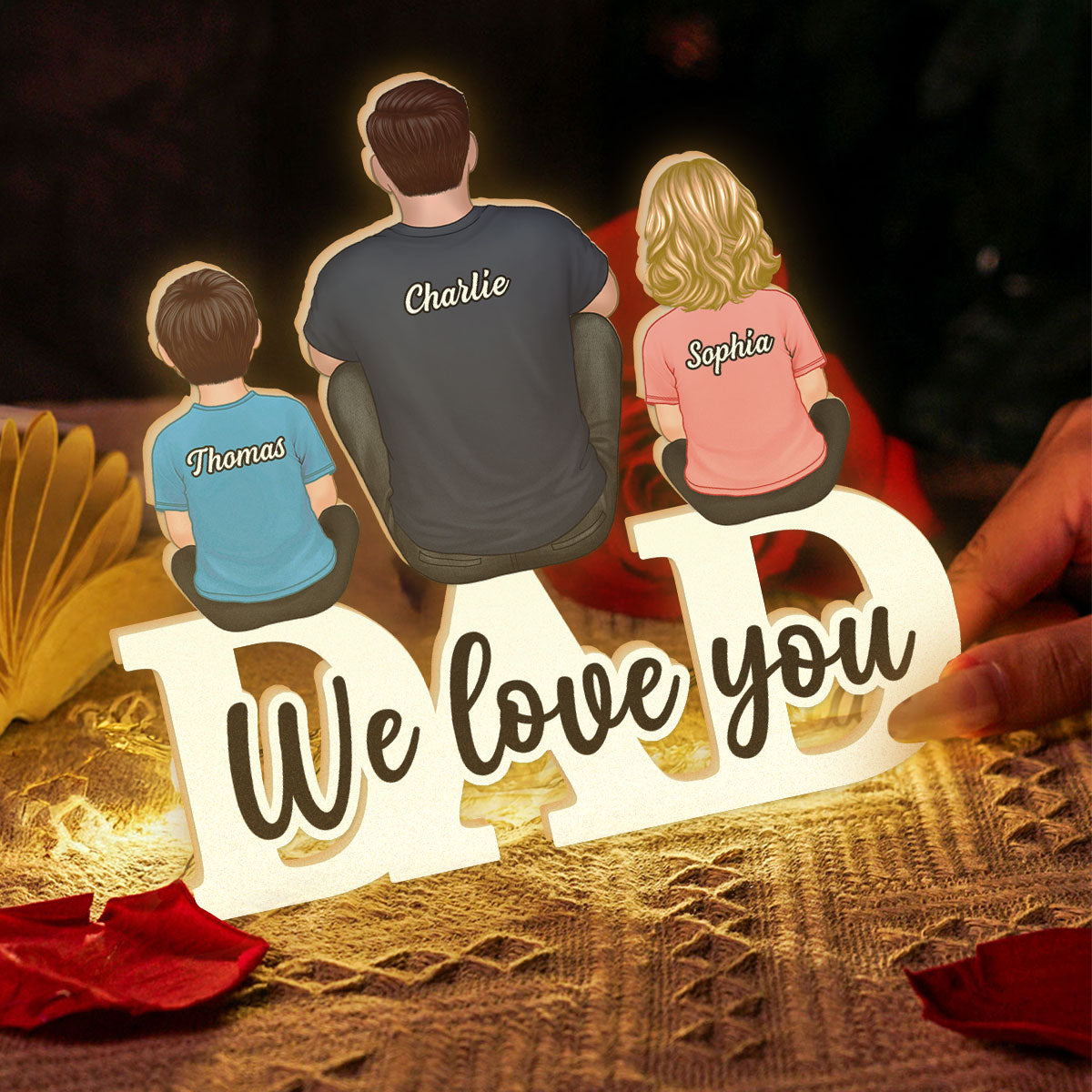Dad We Love You Personalized Light Box, Gift For Dad