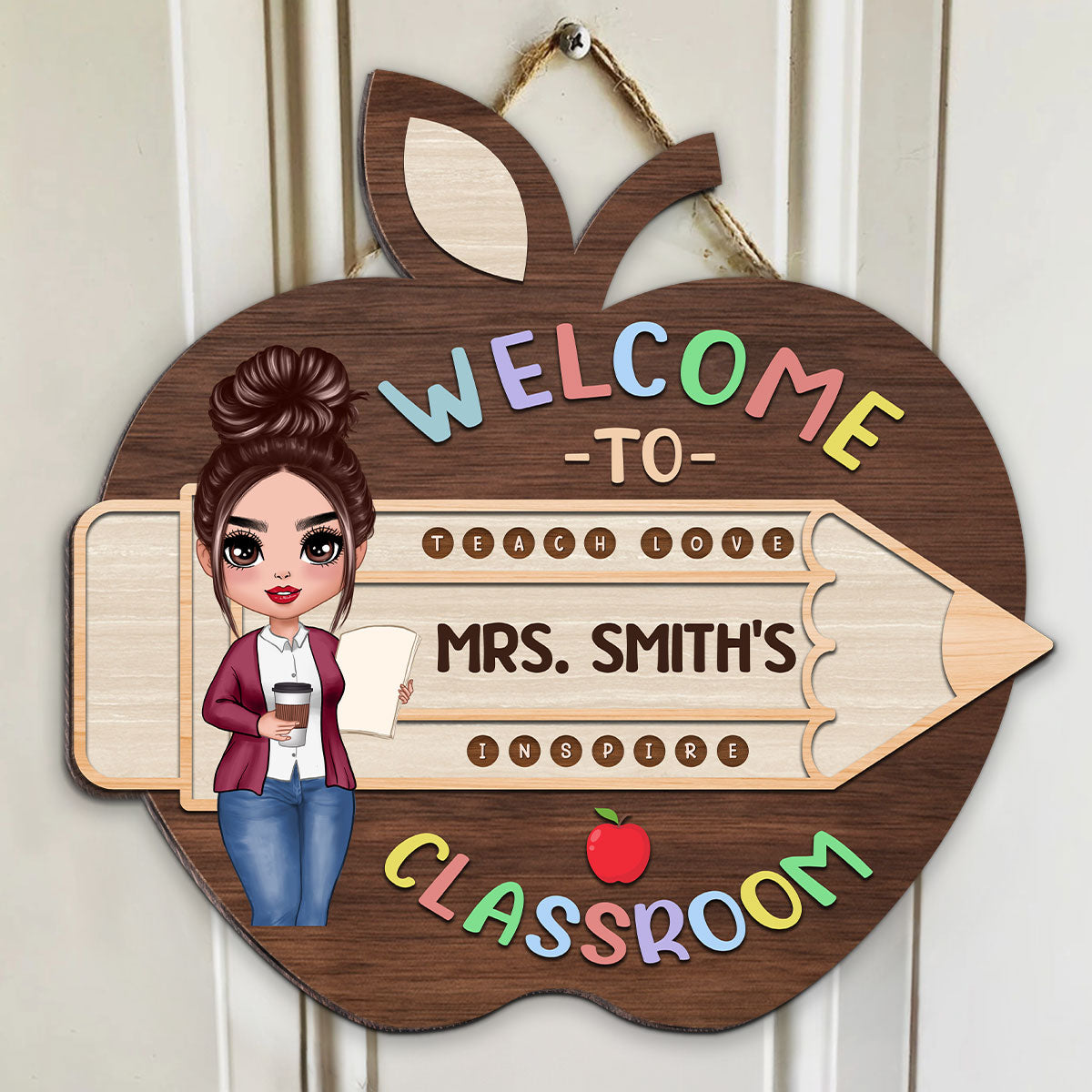 Welcome To Teacher Class Personalized Wood Sign, Back To School Gift For Teacher, Office Decor