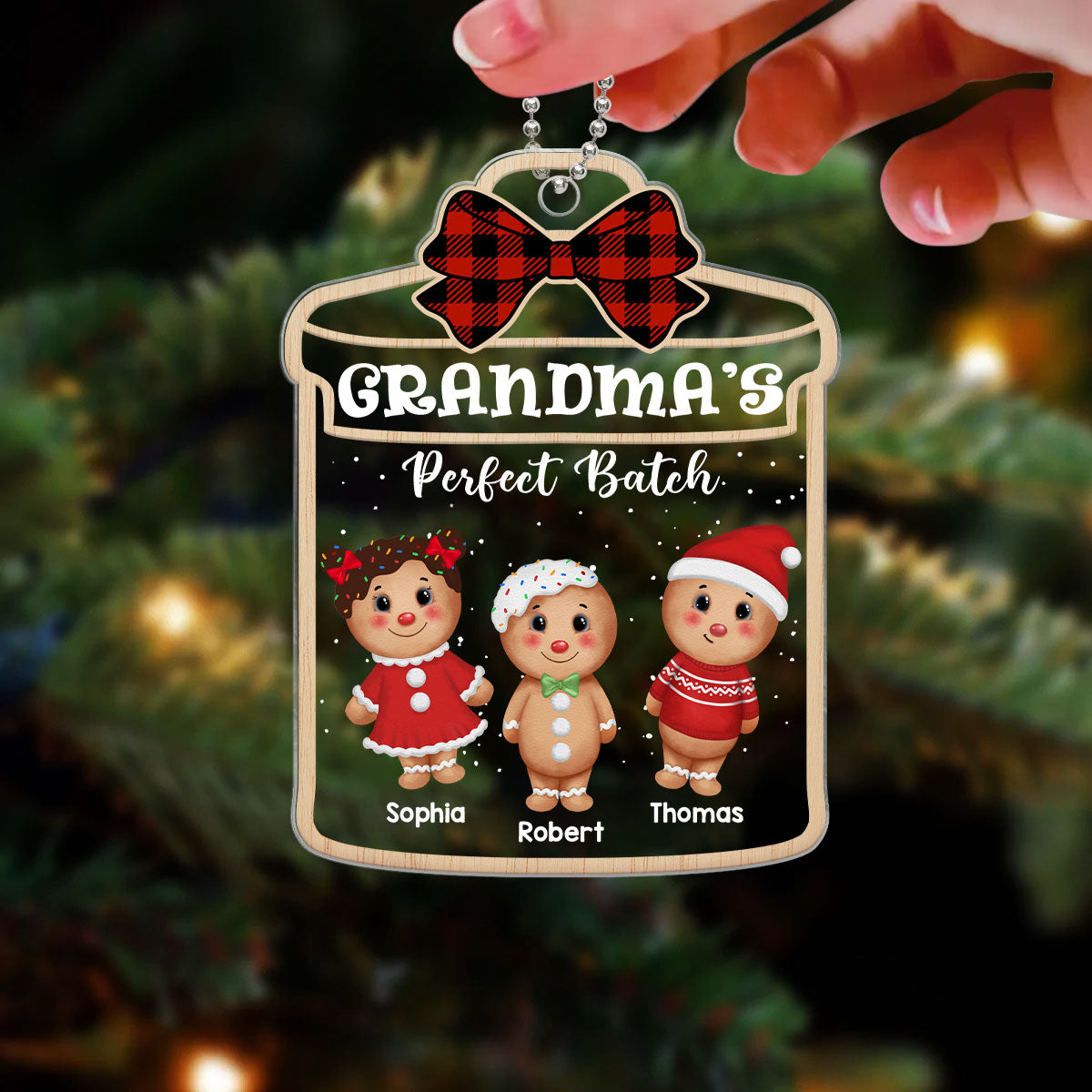 Grandma Mom Perfect Batch Gingerbread Christmas Gift Personalized Acrylic Ornament