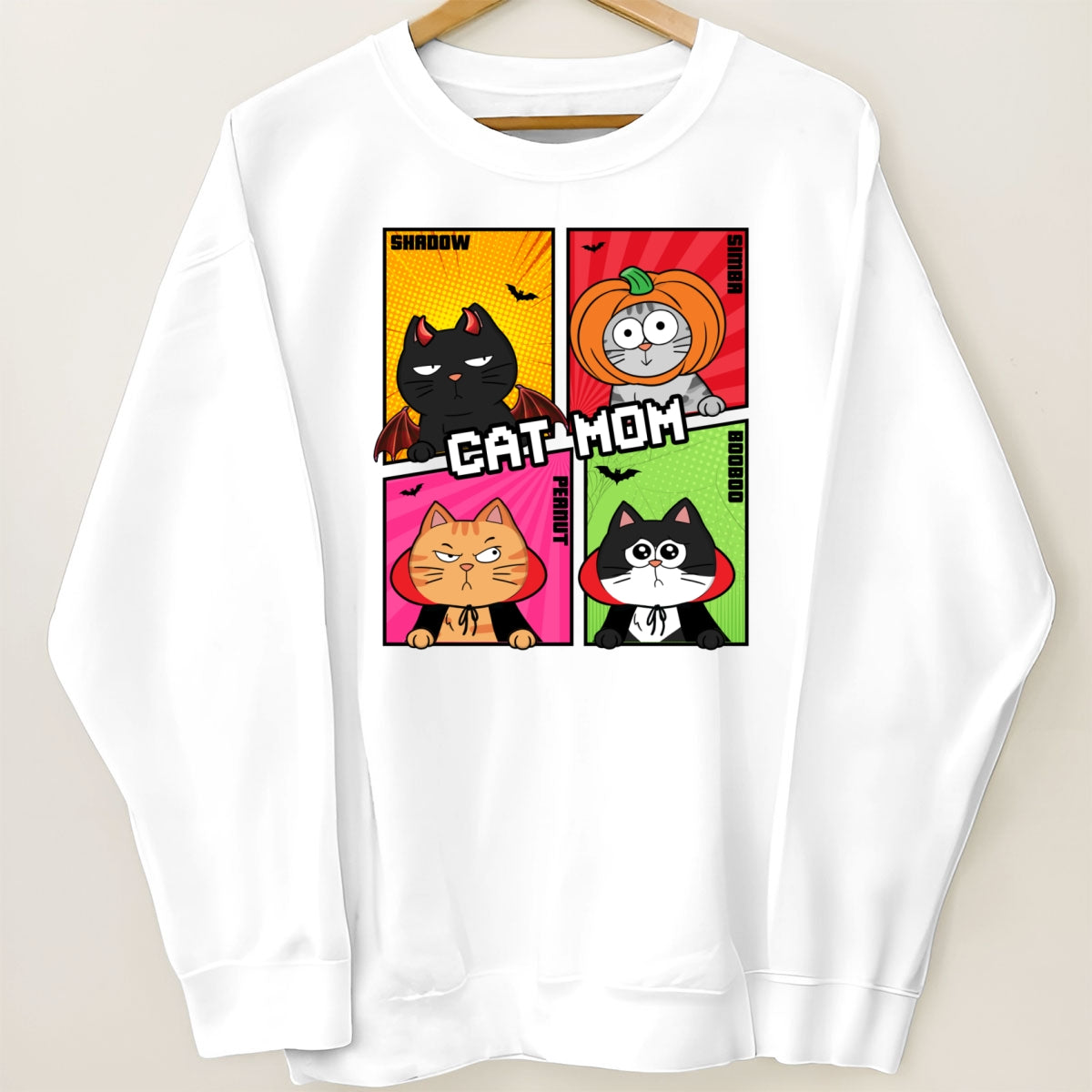 Halloween Funny Cartoon Cat Personalized Sweatshirt