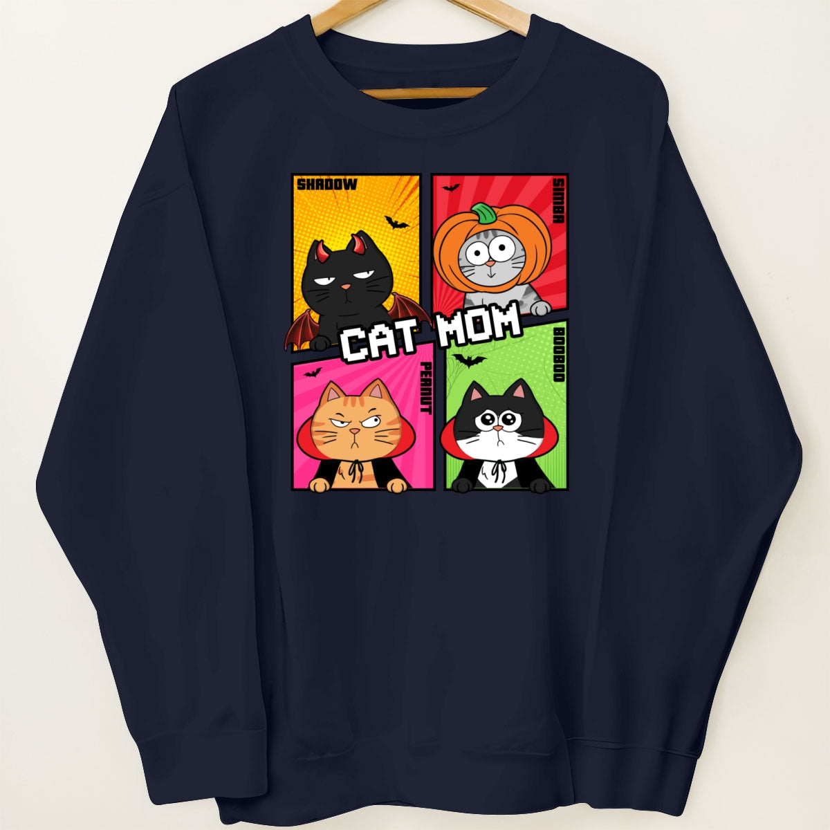 Halloween Funny Cartoon Cat Personalized Sweatshirt