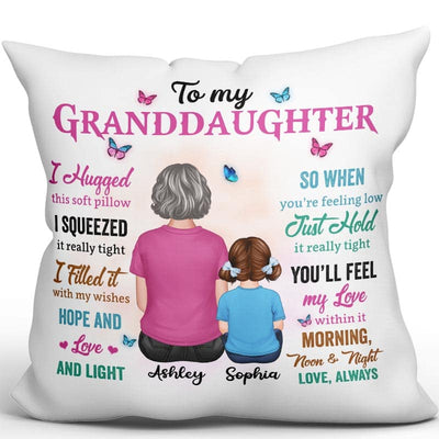 Back View Colorful To My Granddaughter Grandson Gift Personalized Pillow
