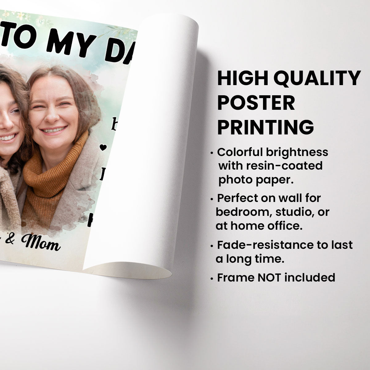 Photo Upload To My Daughter From Mom Happy Mother's Day Personalized Poster, Gift For Daughter