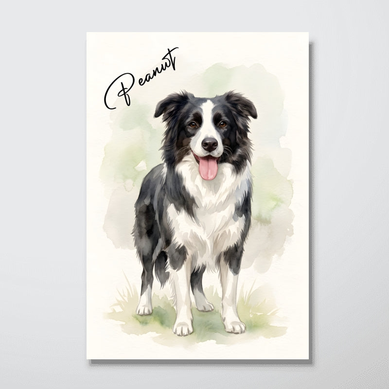 Custom Dog Cat Watercolor Portrait from Photo - Personalized Poster - Christmas Gift for Dog Lovers, Memorial Gift