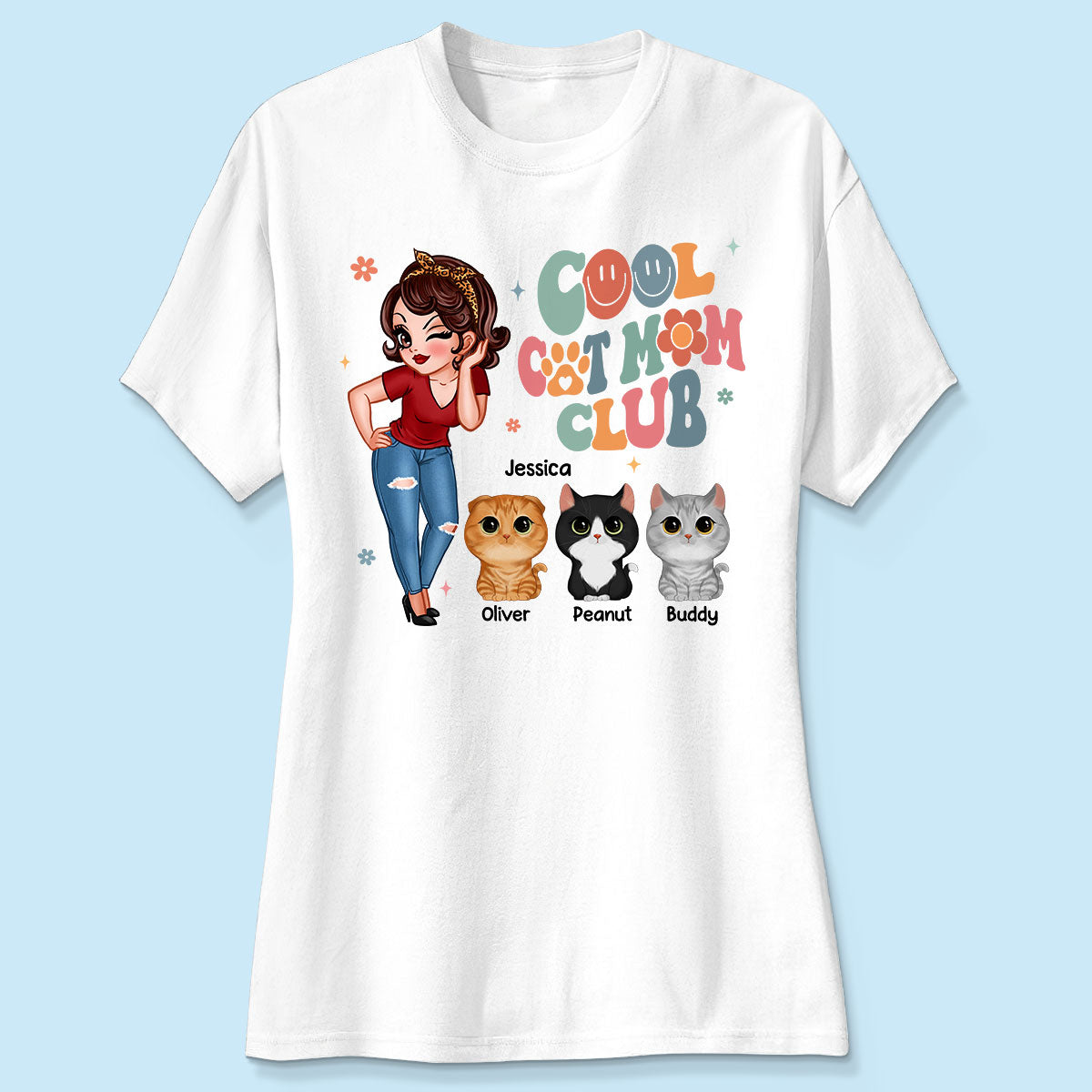 Cool Cat Mom Club Personalized Shirt