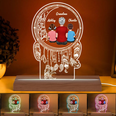 Grandma Grandkids On Mon Dream Catcher Personalized Custom Shape LED Night Light