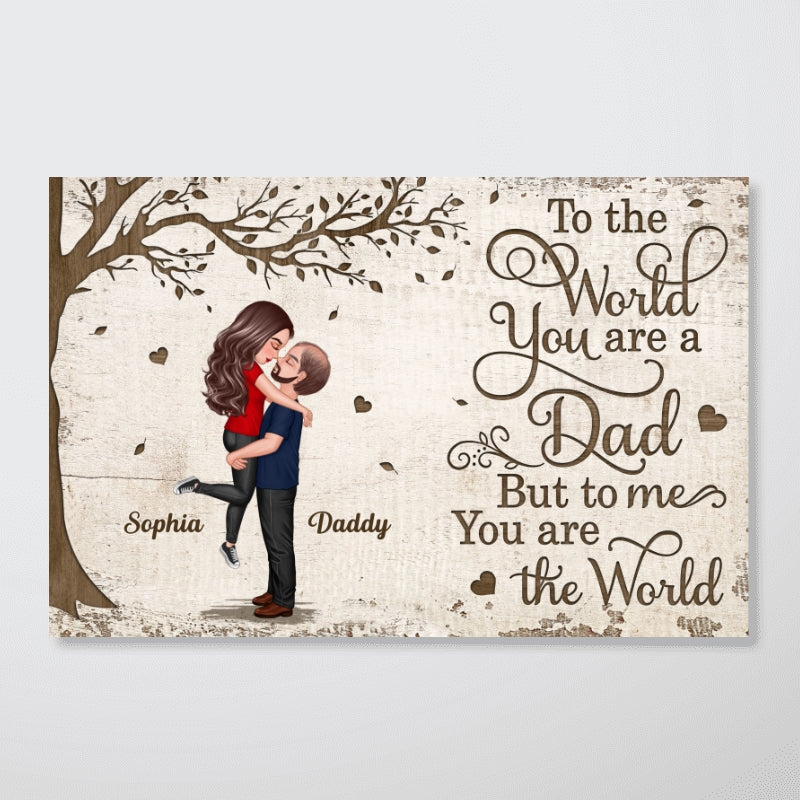 Father Daughter Hugging Under Tree Personalized Poster