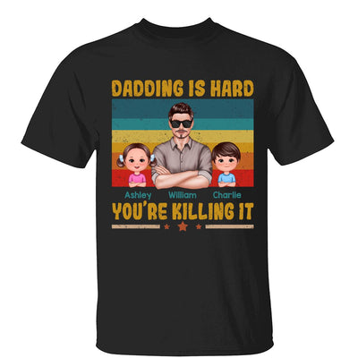 Dadding Is Hard Man & Doll Kids Personalized Shirt