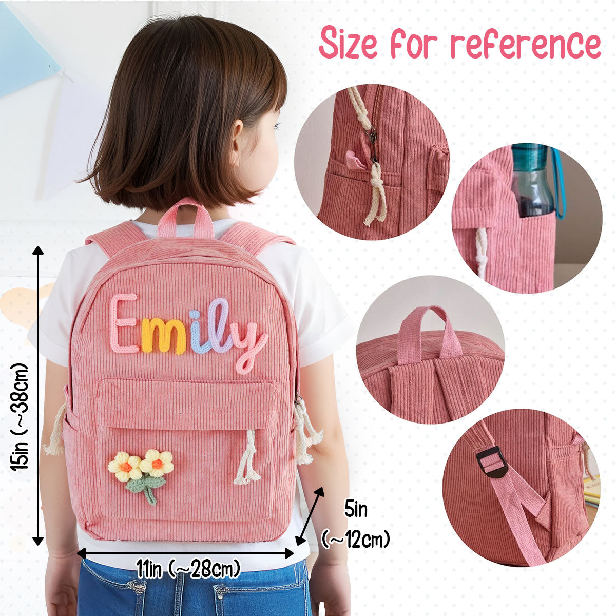 Custom Kid Name Pastel Color Personalized Backpack