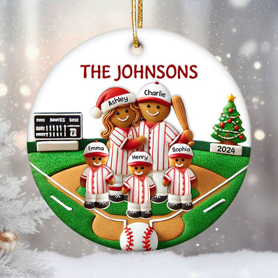 Baseball Family On The Field Sport Lover Personalized Ceramic Ornament