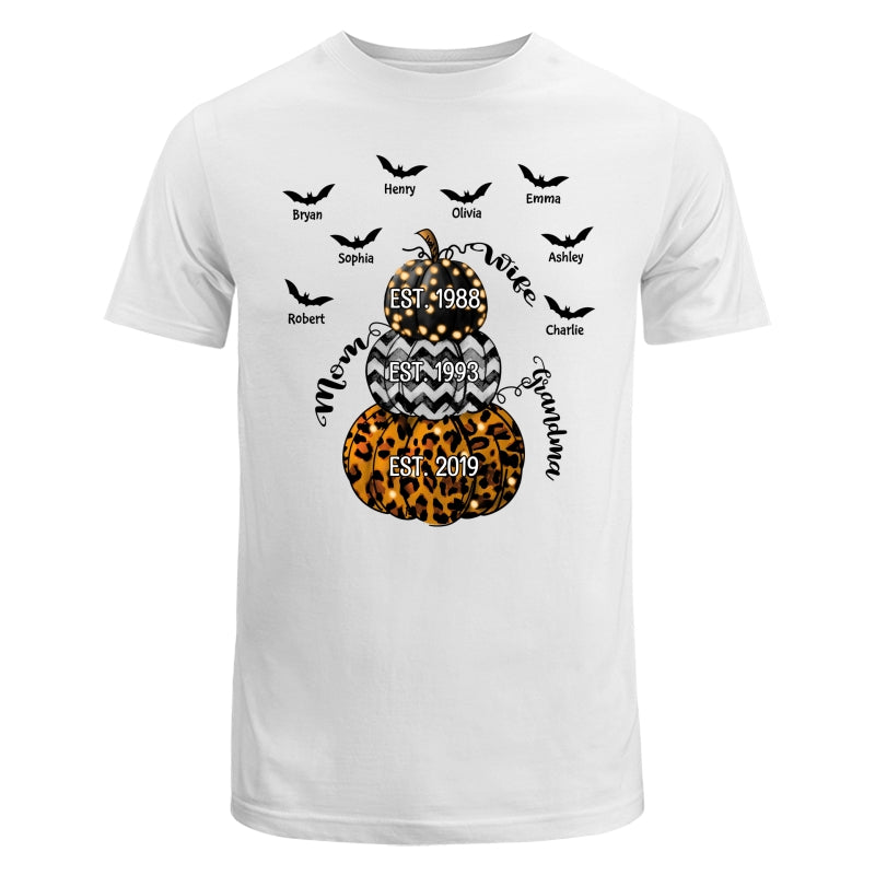 Halloween Stacked Pumpkins Grandpa Personalized Shirt