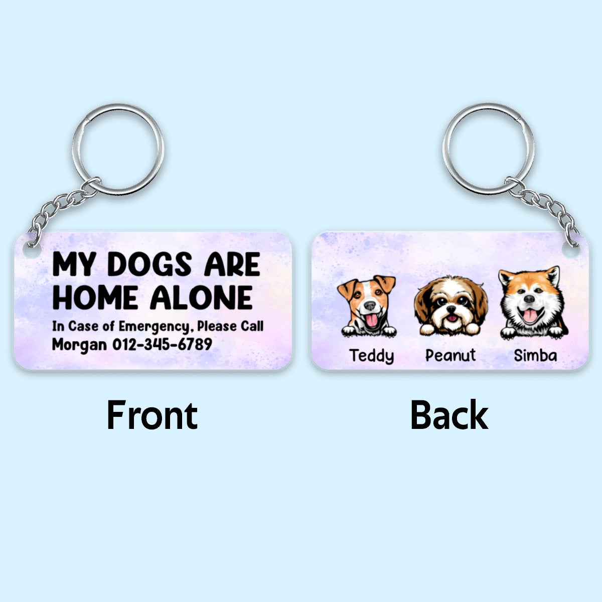 My Pets Home Alone Peeking Dog Cat Gift For Pet Lover Personalized Acrylic Keychain
