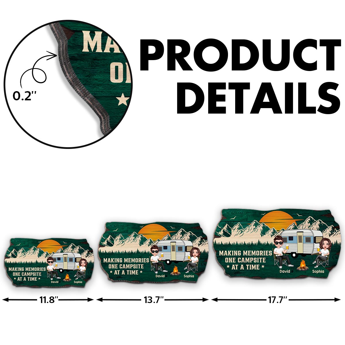 Making Memories One Campsite At A Time Camping Personalized Wood Sign