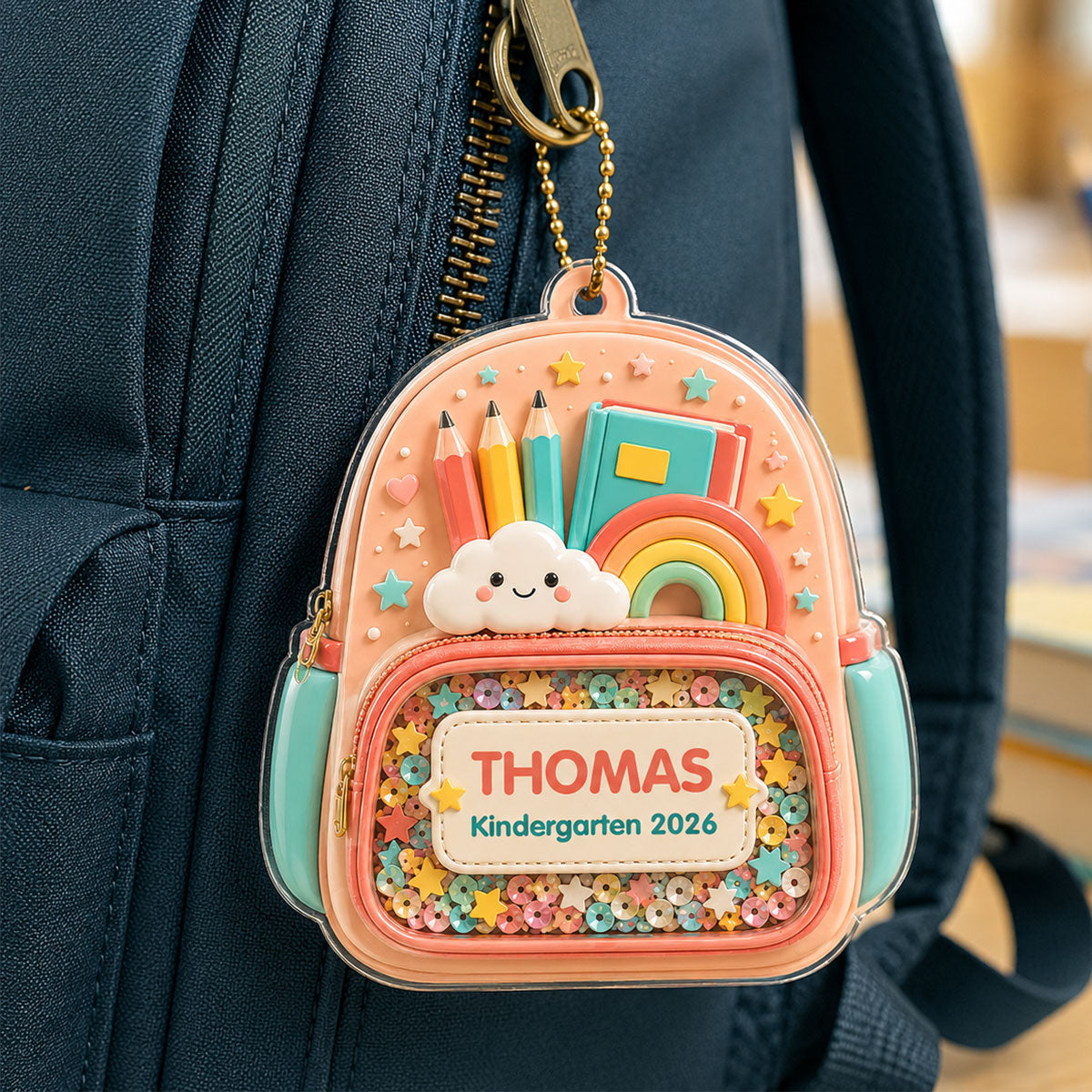 First Day Of School Backpack - Personalized Acrylic Ornament - Christmas Gift For Kids