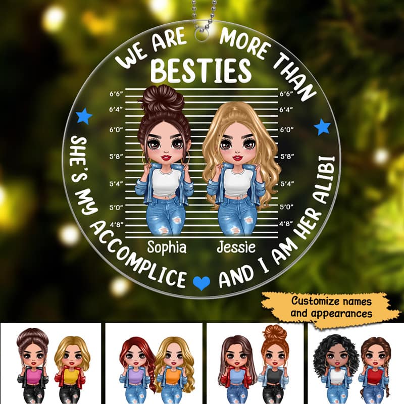 Cool Doll Besties Accomplice Alibi Personalized Acrylic Ornament
