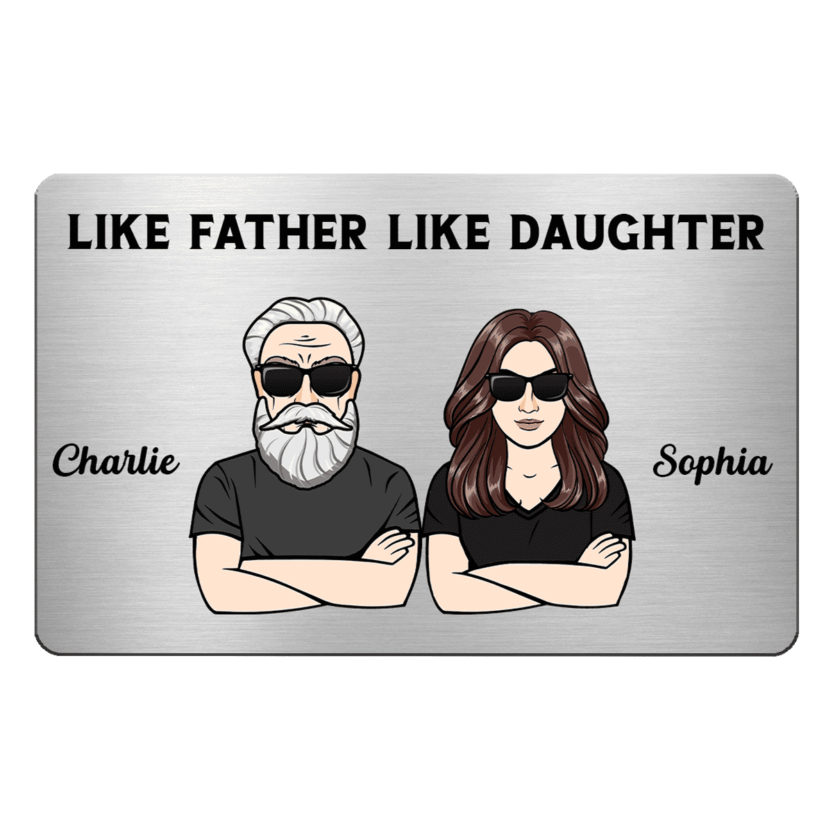 Like Father Like Sons Daughters Personalized Metal Wallet Card
