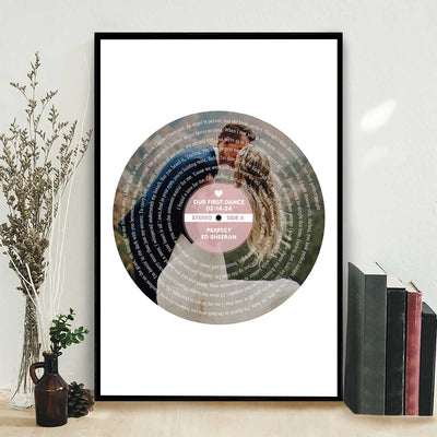 First Dance Wedding Song Custom Photo Couple Favorite Song Valentine's Day, Wedding, Anniversary, Unique Gift for Him or Her Personalized Poster