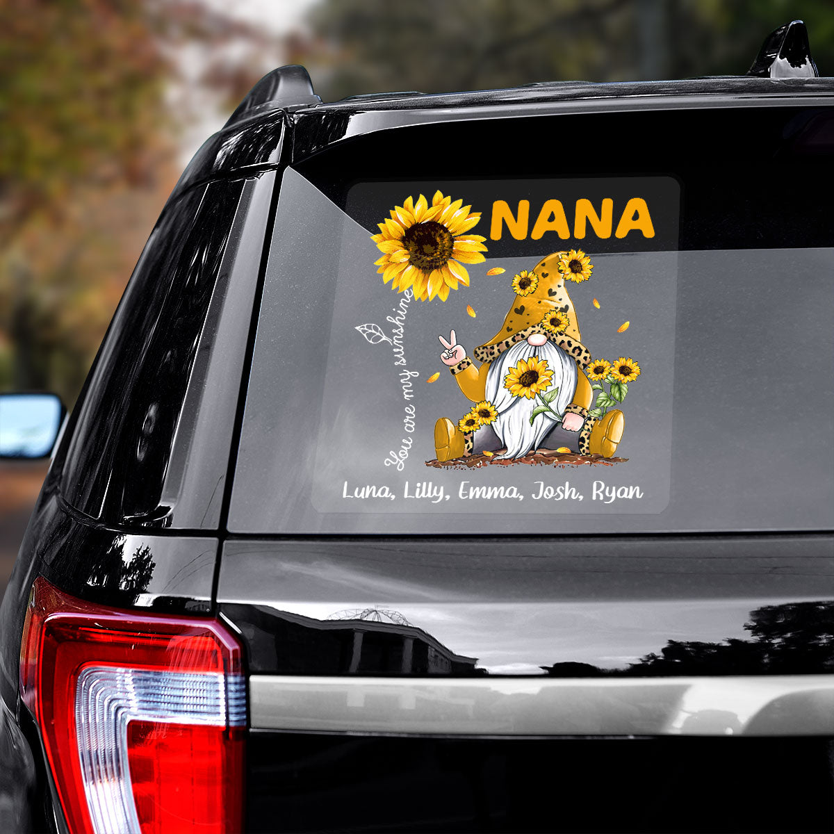 Love Is Being Called Grandma Sunflower Gnome Personalized Decal